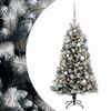 vidaXL Kunstigt h&aelig;ngslet juletr&aelig; med julekugler 120 cm 150 LED'er