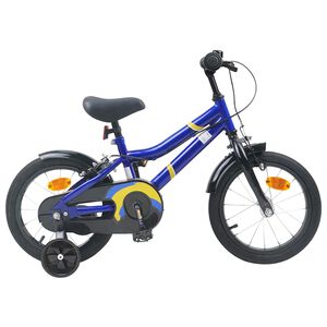 vidaXL B&oslash;rnecykel 14 tommer anbefalet til 3-5 &aring;r gammel Bl&aring; hvid