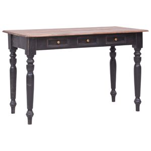 vidaXL skrivebord med 3 skuffer 117x57x75 cm massivt mahognitr&aelig;