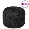 vidaXL arbejdsreb 20 mm 100 m polypropylen sort