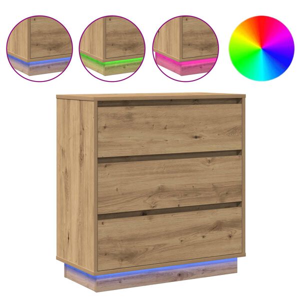 vidaXL Natskab Artisan Egetræ 71 x 34,5 x 75 cm Konstrueret træ