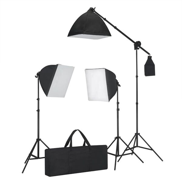 vidaXL fotostudies&aelig;t med lamper, baggrund og reflektor