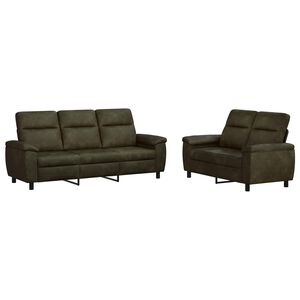 vidaXL Sofa S&aelig;t 2 pcs Army Gr&oslash;n Faux Suede L&aelig;der
