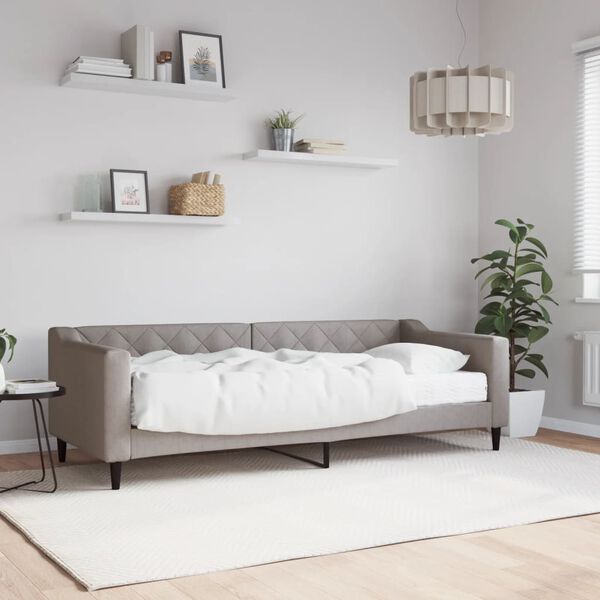 vidaXL daybed med madras 80x200 cm stof gr&aring;brun