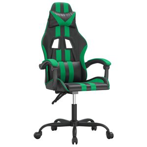 vidaXL drejelig gamingstol kunstl&aelig;der sort og gr&oslash;n