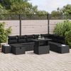 vidaXL Havesofa S&aelig;t 11 pcs Sort Poly rattan