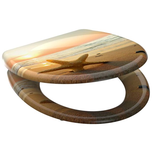 SCHÜTTE toiletsæde SEA STAR m. soft-close og tryk duroplast