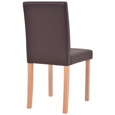 vidaXL spisebord og -stole 7 dele kunstlæder egetræ brun