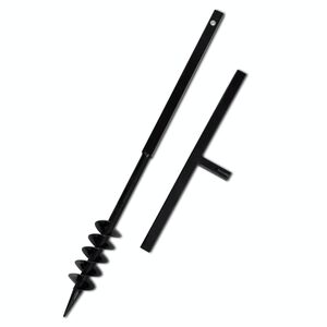 vidaXL jordbor m. h&aring;ndtag 80 mm dobbelt spiraler st&aring;l sort