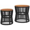 vidaXL haveborde 2 stk. med tr&aelig;plade polyrattan sort
