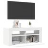 vidaXL tv-skab med LED-lys 90x35x40 cm hvid