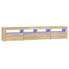 vidaXL tv-skab med LED-lys 210x35x40 cm Sonoma-eg