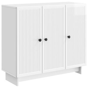 vidaXL Sideboard Hvid h&oslash;jglans 89 x 34,5 x 80 cm Konstrueret tr&aelig;