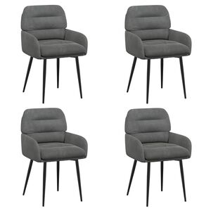 vidaXL Spisestole 4 stk. Fl&oslash;jl M&oslash;rkegr&aring; 59 x 59,5 x 90 cm