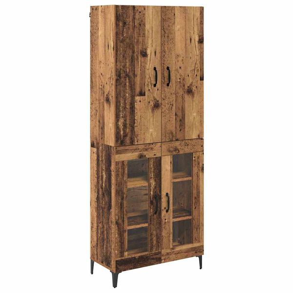 vidaXL Highboard Gammelt tr&aelig; 69,5 x 34 x 180 cm Konstrueret tr&aelig;