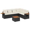 vidaXL sofas&aelig;t til haven 7 dele med hynder polyrattan sort