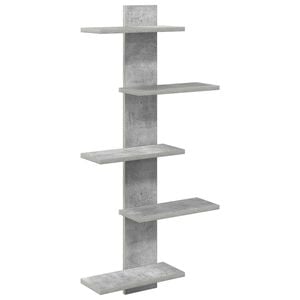 vidaXL V&aelig;gh&aelig;ngt Flydende Hylde Betongr&aring; 48,5 x 15 x 101 cm
