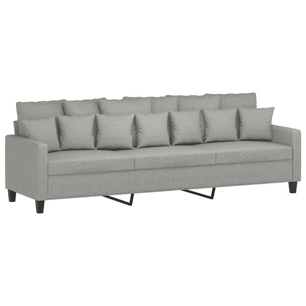 vidaXL 3-personers sofa 210 cm stof lysegr&aring;