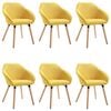 vidaXL spisebordsstole 6 stk. stof gul
