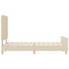 vidaXL Sengestel med hovedg&aelig;rde Creme 120 x 190 cm Stof