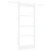 vidaXL Skyded&oslash;r ORKDAL Hvid 93 x 211 cm Massivt fyrretr&aelig; og glas