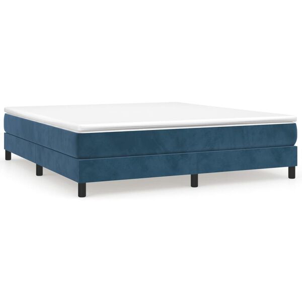 vidaXL Boxspring sengeramme M&oslash;rkebl&aring; 160x200 cm Fl&oslash;jl