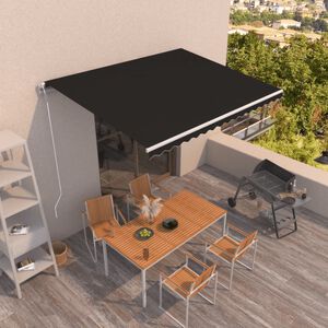 vidaXL markise 400x350 cm automatisk betjening antracitgr&aring;
