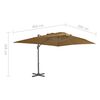 vidaXL fritstående haveparasol med aluminiumsstang 400x300 cm taupe
