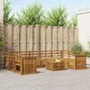 vidaXL Sofas&aelig;t 10 pcs Naturfarvet Massivt Akacietr&aelig;