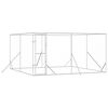 vidaXL udend&oslash;rs hundeg&aring;rd 4x4x2 m galvaniseret st&aring;l s&oslash;lvfarvet