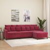 vidaXL 3-personers sofa med fodskammel 210 cm velour vinr&oslash;d