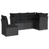 vidaXL sofas&aelig;t til haven 5 dele med hynder polyrattan sort