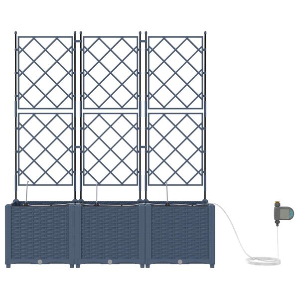 vidaXL Have Blomsterkrukke 2 pcs Gr&aring; 80 x 40 x 125,5 cm St&aring;l