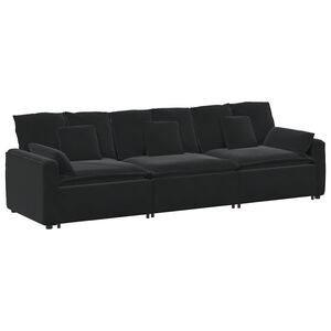 vidaXL modulsofa med hynder sort