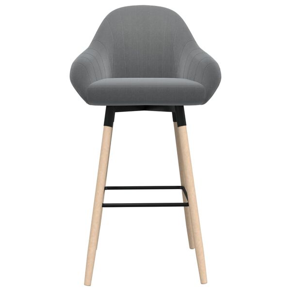 vidaXL barstole 2 stk. stof lysegr&aring;