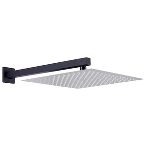vidaXL st&oslash;ttestang til bruser 30 cm firkantet rustfrit st&aring;l 201 sort