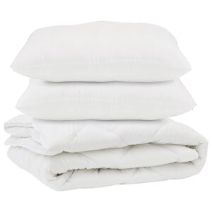 vidaXL Dyne med pude 3 pcs Hvid Microfiber