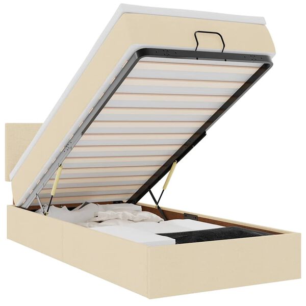 vidaXL osmannisk sengeramme med madras 90x190 cm stof cremefarvet