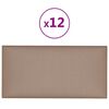 vidaXL vægpaneler 12 stk. 30x15 cm 0,54 m² kunstlæder cappuccinofarvet