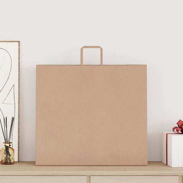 vidaXL papirposer 250 stk. med h&aring;ndtag 54x15x49 cm brun