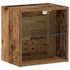 vidaXL Flydende hylde med LED lys med hylde Brun 40 x 28,5 x 40 cm