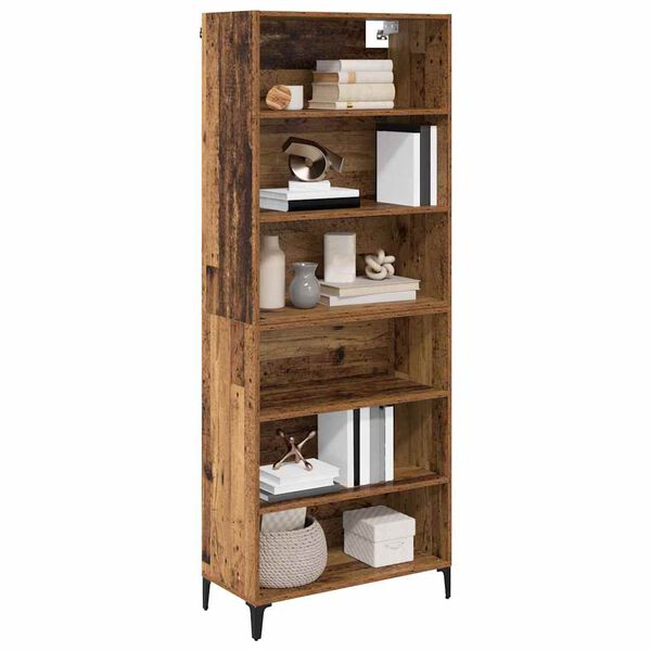 vidaXL Highboard Gammelt tr&aelig; 69,5 x 34 x 180 cm Konstrueret tr&aelig;