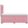 vidaXL kontinentalseng med madras 90x200 cm fløjl lyserød