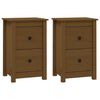 vidaXL sengeborde 2 stk. 40x35x61,5cm massivt fyrretr&aelig; gyldenbrun
