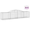 vidaXL buede gabionkurve 15 stk. 300x50x60/80 cm galvaniseret jern