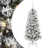 vidaXL Kunstigt Hinged Juletr&aelig; med 150 LED'er Gr&oslash;n og Hvid 150 cm