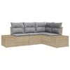 vidaXL Havesofa S&aelig;t 4 stk. Beige polyrattan