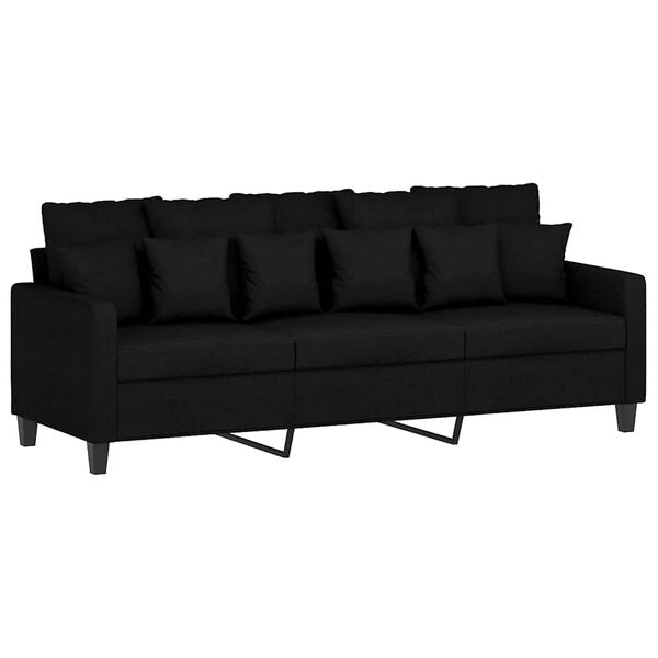 vidaXL 3-personers sofa 180 cm stof sort
