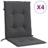 vidaXL stolehynder med lav ryg 4 stk. 100x50x4 cm stof antracitgr&aring;