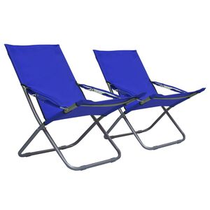 vidaXL Klapstole 2 stk. stof bl&aring;